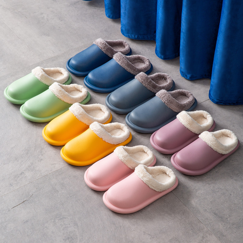 Textured upper detail of Classic Comfort winter slippers