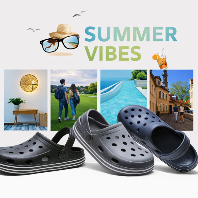 Men’s breathable EVA clogs for summer wear, lightweight and comfortable for indoor and outdoor use
