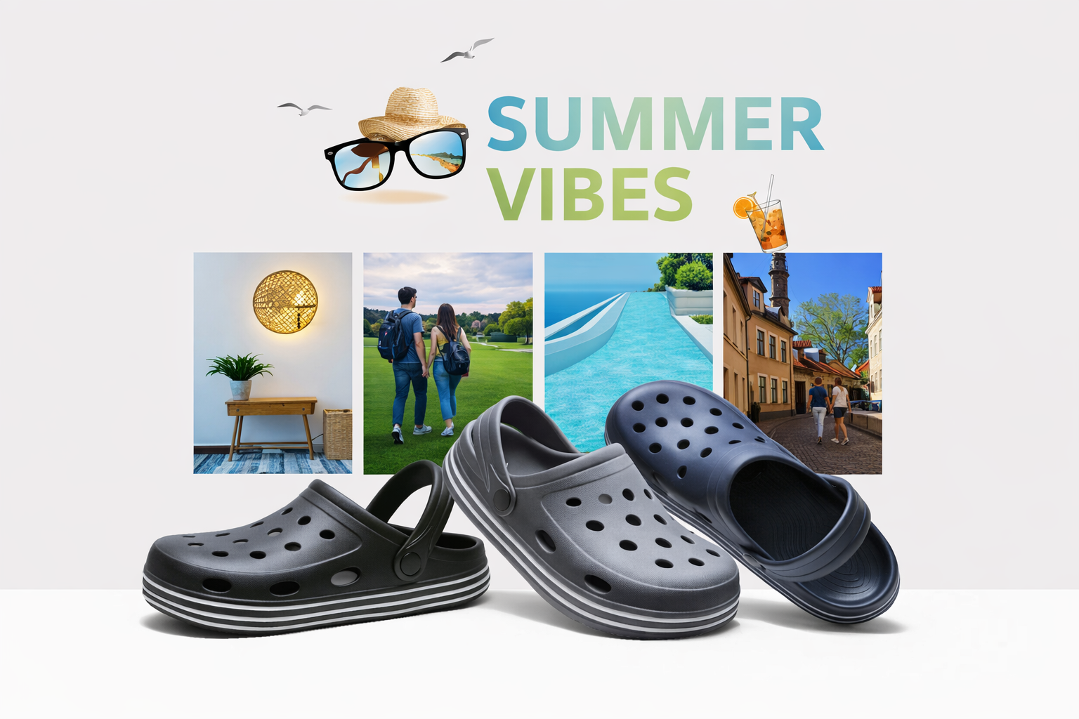 Men’s breathable EVA clogs for summer wear, lightweight and comfortable for indoor and outdoor use