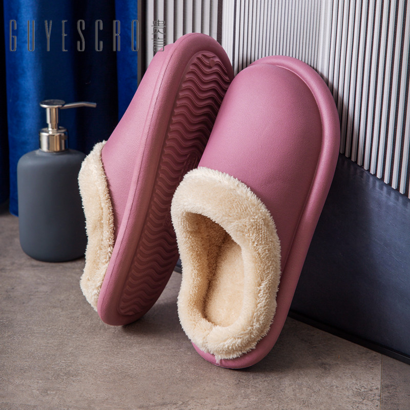 Pink and purple OAKAA classic comfort winter slippers with plush lining for indoor warmth