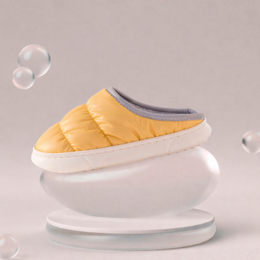Lightweight unisex puffer winter slippers easy to wear indoors